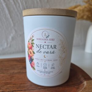lumanare parfumata nectar de vara piersica fructe de padure vanilie 150 gr