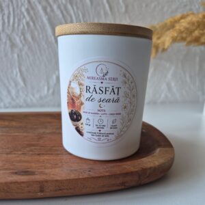 lumanare parfumata rasfat de seara miere de manuka lapte cirese negre