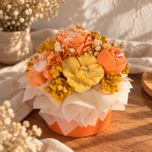aranjament floral raze de toamna dovleac dulce scortisoara caramel